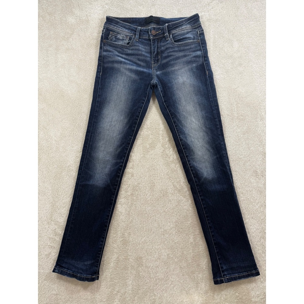 Buckle Black Womens Fit No. 53 Distressed Dark Wash Blue Jeans 25 Meas:‎ 26x27